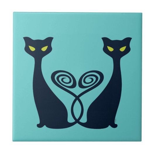 Vampire Cat Duo Fliese (Vorderseite)