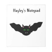 Vampire Cat Faced Bat Halloween benutzerdefinierba Notizblock (Vorderseite)