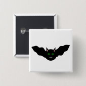 Vampire Cat Faced Bat Halloween Button (Vorne & Hinten)