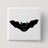 Vampire Cat Faced Bat Halloween Button (Vorderseite)