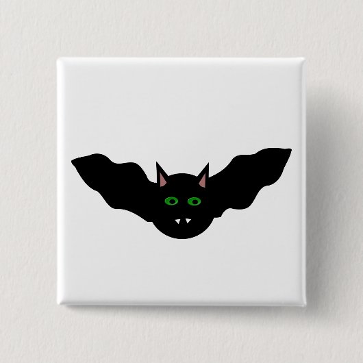 Vampire Cat Faced Bat Halloween Button (Vorderseite)