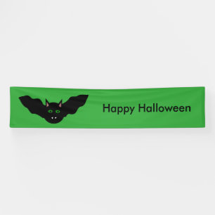 Vampire Cat Faced Bat Halloween Custom Banner
