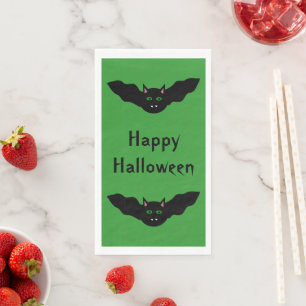 Vampire Cat Faced Bat Halloween Custom Serviette