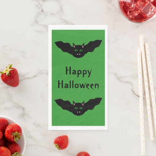 Vampire Cat Faced Bat Halloween Custom Serviette (Beispiel)