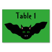 Vampire Cat Faced Bat Halloween Custom Tablecards Tischnummer (Vorderseite)