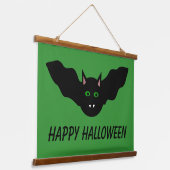 Vampire Cat Faced Bat Halloween Custom Wandteppich Mit Holzrahmen (Gewinkelt)