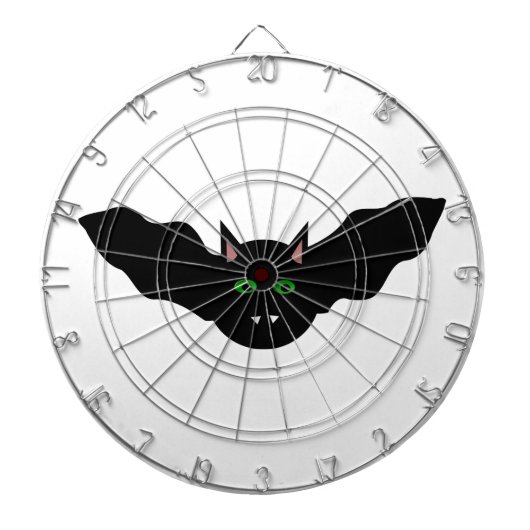 Vampire Cat Faced Bat Halloween Dart Board Dartscheibe (vorne)
