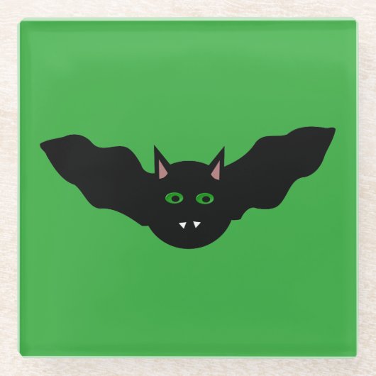 Vampire Cat Faced Bat Halloween Glasuntersetzer (Vorderseite)