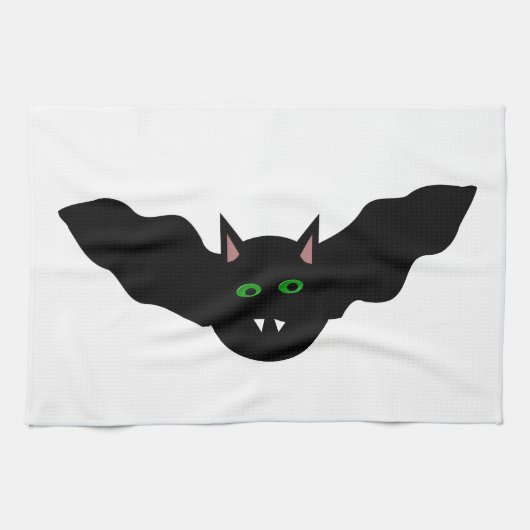 Vampire Cat Faced Bat Halloween Küchentuch (Horizontal)
