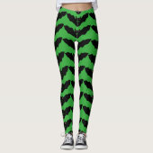 Vampire Cat Faced Bat Halloween Leggings (Vorderseite)