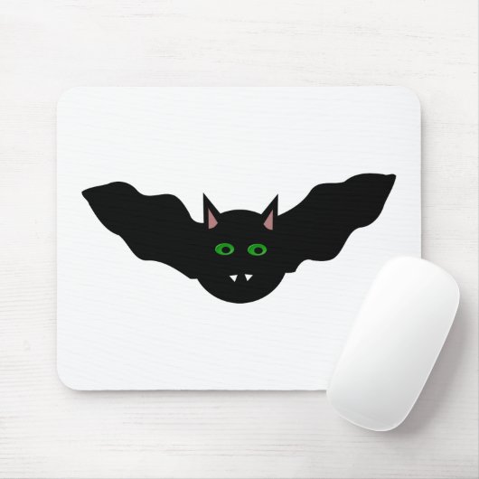 Vampire Cat Faced Bat Halloween Mousepad (Mit Mouse)