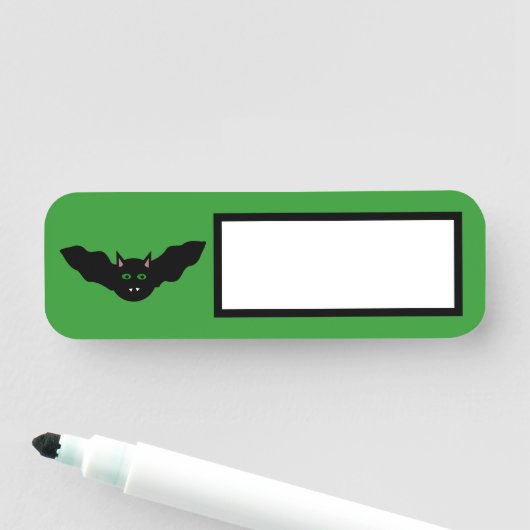 Vampire Cat Faced Bat Halloween Namensschild (Beispiel)