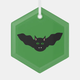 Vampire Cat Faced Bat Halloween Ornament Aus Glas