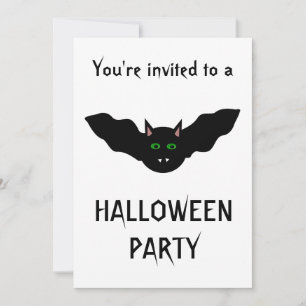 Vampire Cat Faced Bat Halloween-Party individuell Einladung