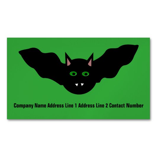 Vampire Cat Faced Bat Halloween Personalisiert Magnetische Visitenkarte (Vorderseite)