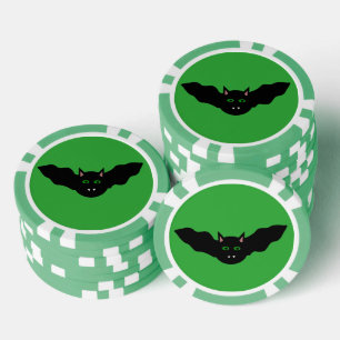 Vampire Cat Faced Bat Halloween Pokerchips