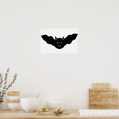 Vampire Cat Faced Bat Halloween Poster (Küche)