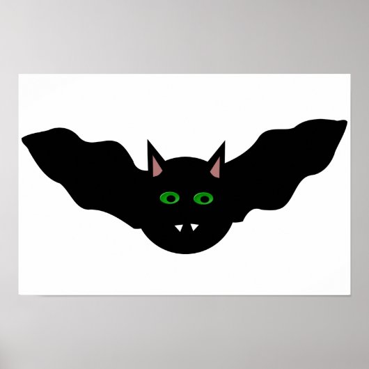 Vampire Cat Faced Bat Halloween Poster (Vorne)
