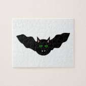 Vampire Cat Faced Bat Halloween Puzzle (Horizontal)