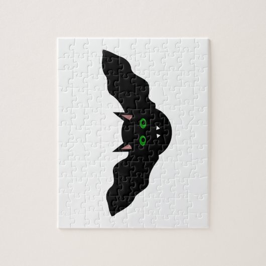 Vampire Cat Faced Bat Halloween Puzzle (Vertikal)
