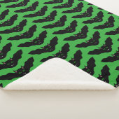 Vampire Cat Faced Bat Halloween Sherpa Blanket Sherpadecke (3/4)