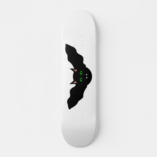 Vampire Cat Faced Bat Halloween Skateboard (Vorne)