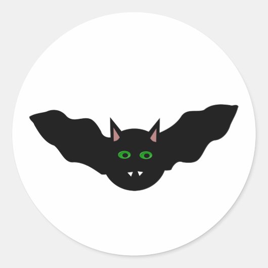 Vampire Cat Faced Bat Halloween Stickers (Vorderseite)