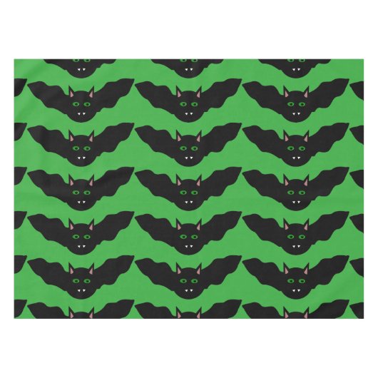 Vampire Cat Faced Bat Halloween Tableclout Tischdecke (Vorderseite (Horizontal))