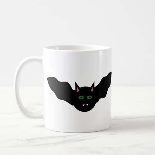 Vampire Cat Faced Bat Halloween Tasse (Links)