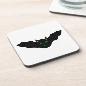 Vampire Cat Faced Bat Halloween Untersetzer (Linke Seite)