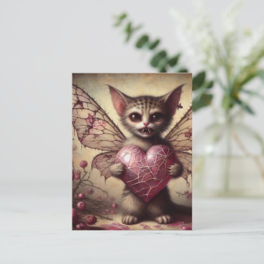 Vampire Cat Fairy Postkarte (Stehend Vorderseite)