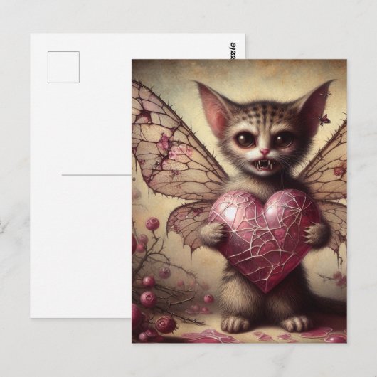 Vampire Cat Fairy Postkarte (Vorne/Hinten)