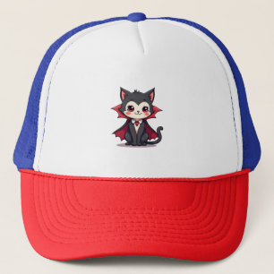 Vampire Cat - Niedliches Halloween Pet-T-Shirt Truckerkappe