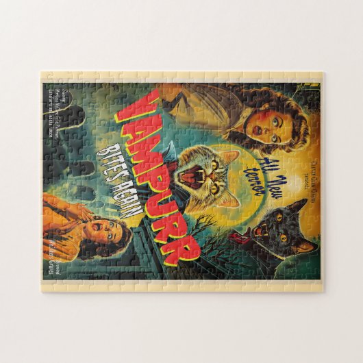 Vampire cat - Retro-Horror-Poster Puzzle (Horizontal)