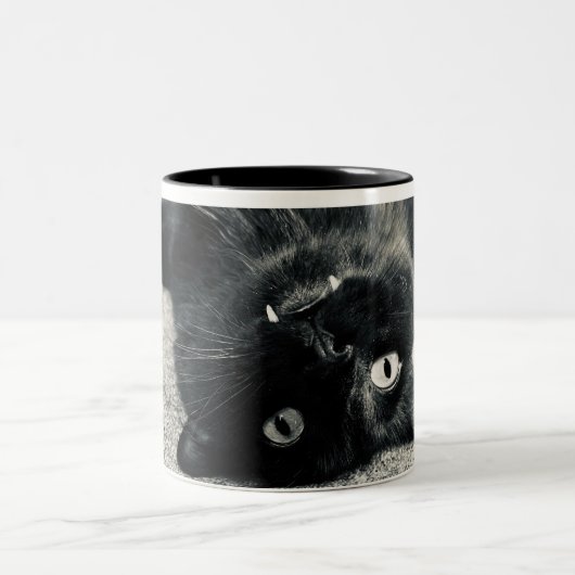 Vampire Cat Zweifarbige Tasse (Mittel)