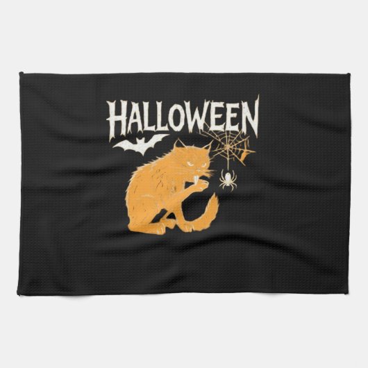 Vampire Cat's Halloween Classic T-Shirt Geschirrtuch (Horizontal)