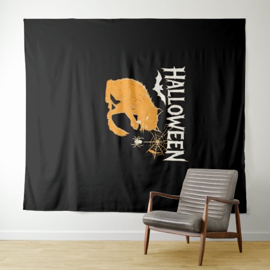 Vampire Cat's Halloween Classic T - Shirt Wandteppich (Beispiel (Horizontal))