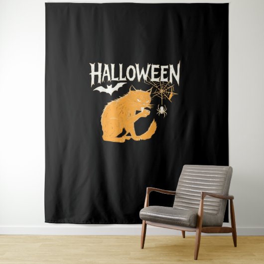 Vampire Cat's Halloween Classic T - Shirt Wandteppich (Beispiel)