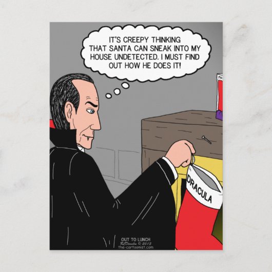 Vampire Christmas Stocking Feiertagspostkarte (Vorderseite)