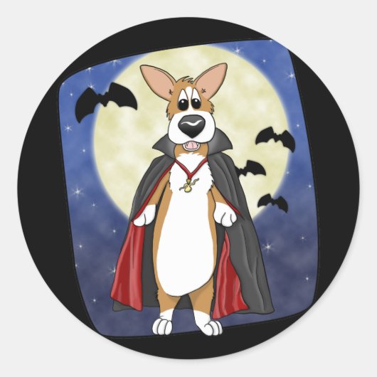 Vampire Corgi Stickers (Vorderseite)