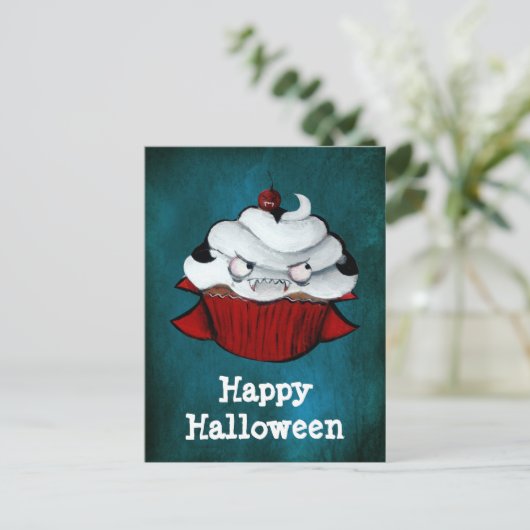 Vampire Count Cupcake Postkarte (Stehend Vorderseite)