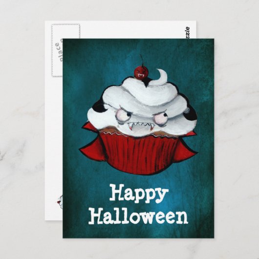 Vampire Count Cupcake Postkarte (Vorne/Hinten)