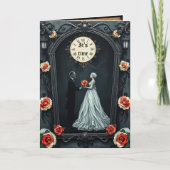 Vampire Couple Clock Gothic Wedding Einladung (Vorderseite)