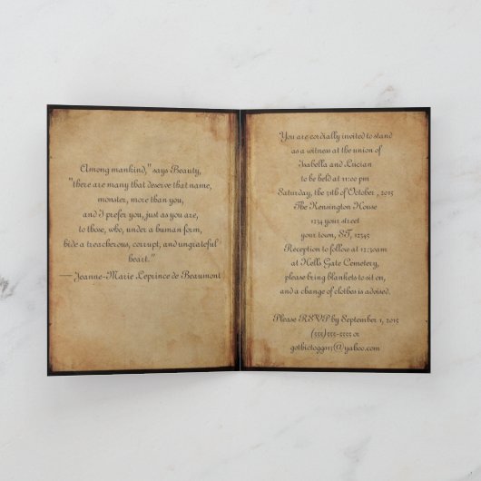 Vampire Couple Gothic Wedding Einladung (Innenseite)