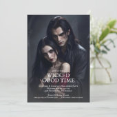 Vampire Couple Halloween-Party Einladung (Stehend Vorderseite)