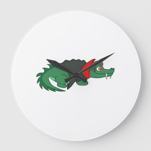 Vampire Crocodile Große Wanduhr (Vorderseite)