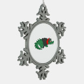 Vampire Crocodile Schneeflocken Zinn-Ornament (Links)