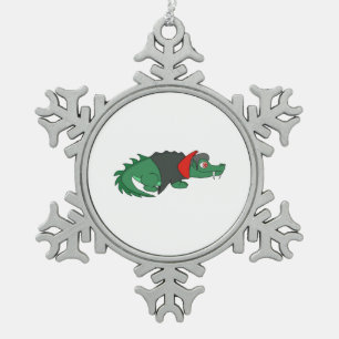 Vampire Crocodile Schneeflocken Zinn-Ornament