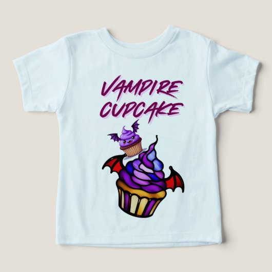 Vampire Cupcake Kids Halloween T - Shirt - Niedlic (Design Vorderseite)