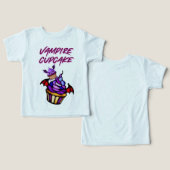 Vampire Cupcake Kids Halloween T - Shirt - Niedlic (Design Vorderseite & Rückseite)